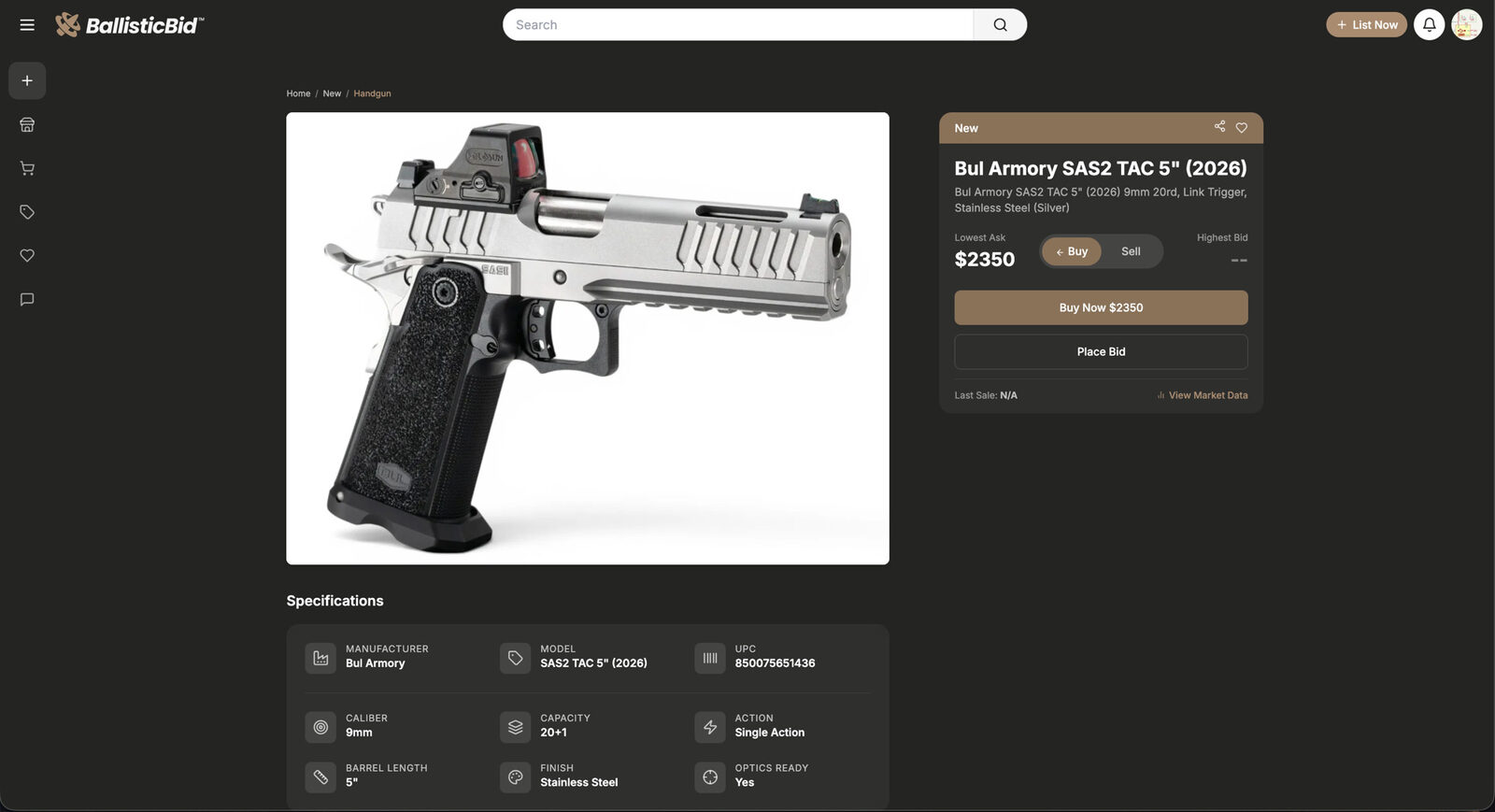 A live bid / ask marketplace